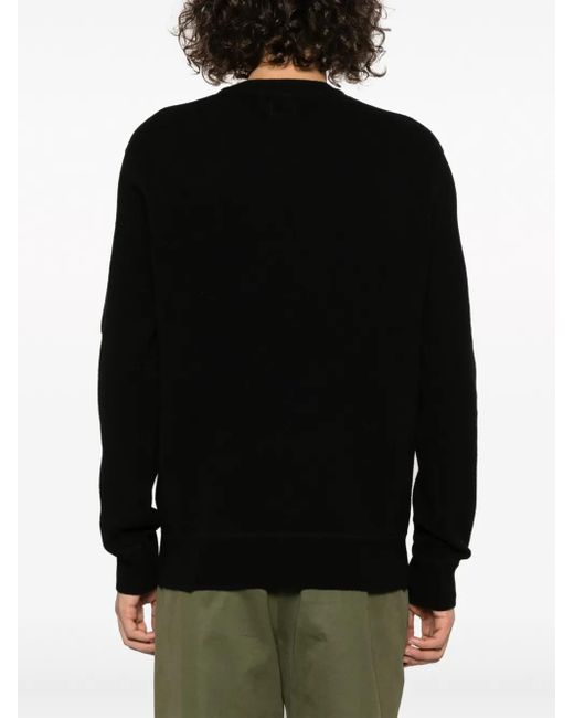 C P Company Black Lens-Detail Crew-Neck Jumper for men