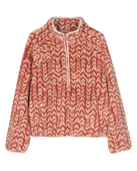 The Upside Red Arrow-print Fleece Pullover Jacket