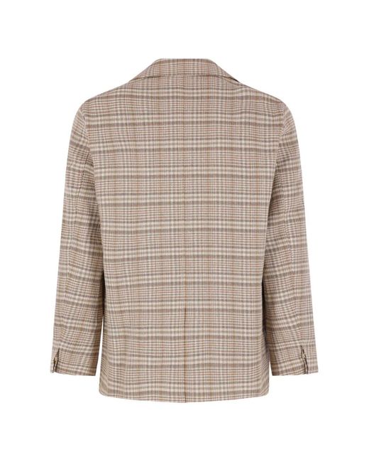 Auralee Natural Checked Shirt Jacket for men