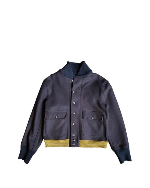 Fortela Blue Regan Flap-Pocket Bomber Jacket for men