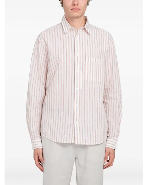 Samsøe & Samsøe White Saryan J Striped Shirt for men