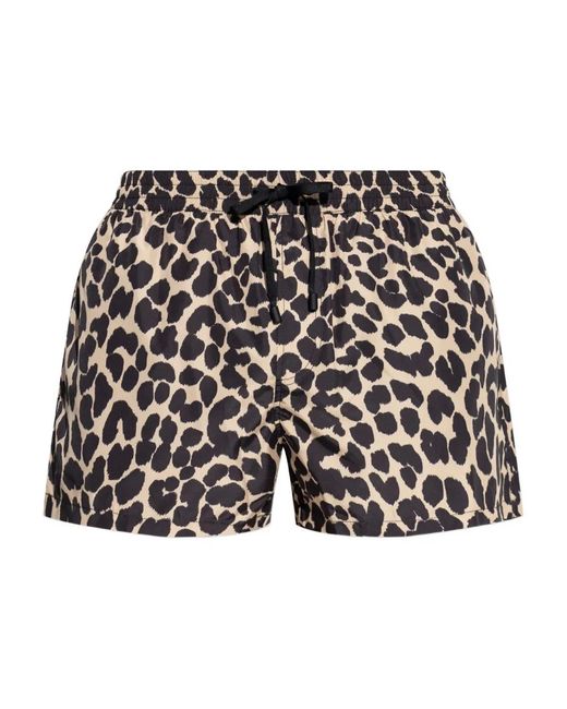 Balmain Shorts Met Luipaardprint in het Black voor heren