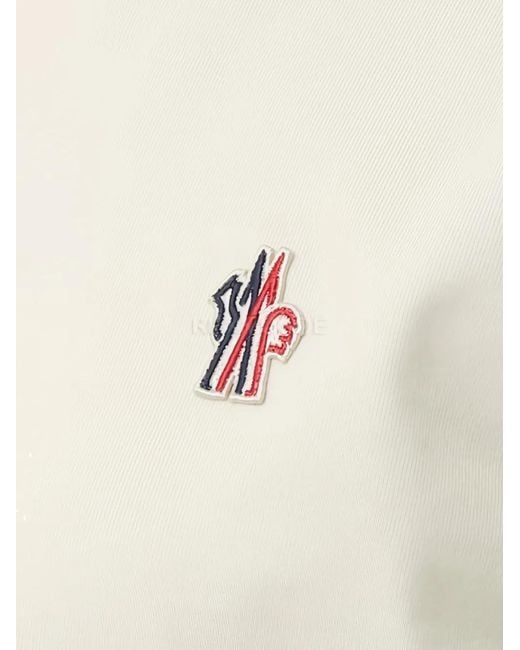Moncler White Logo-Patch T-Shirt for men