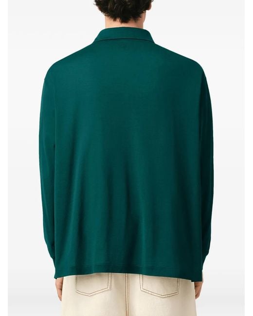 AMI Green Ami De Coeur Long-Sleeved Polo Shirt for men