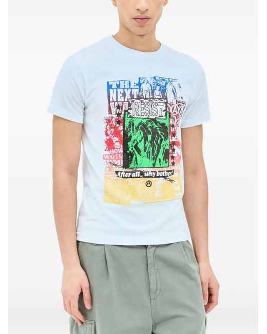 Nancy Ganz White Lies Printed Crew-Neck T-Shirt for men