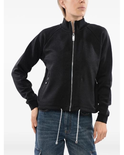 John Richmond Black Stelet Drawstring Full-Zip Sweater