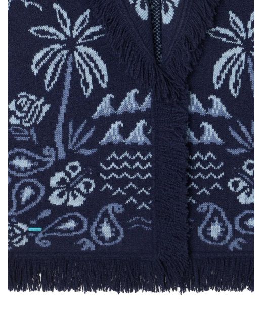 Palm-tree fringed cardigan Alanui de color Blue