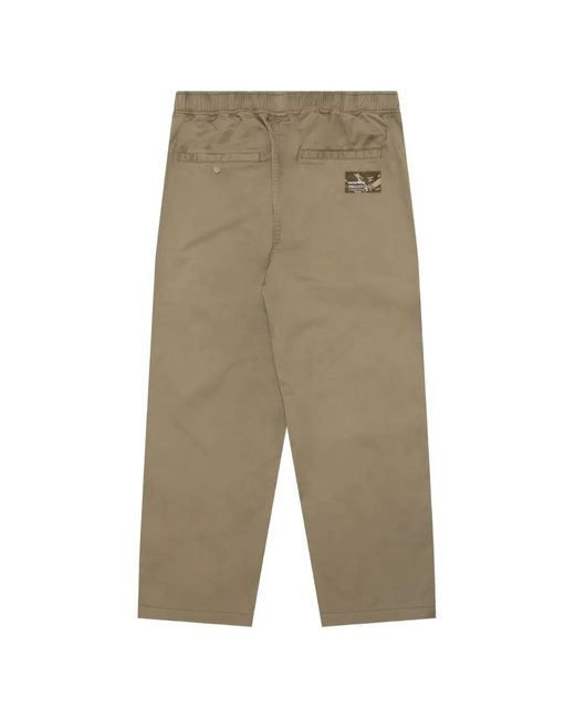 Aape By A Bathing Ape Green Moonface Logo-Patch Trousers for men