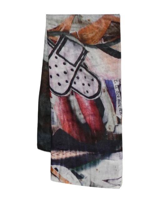 TALKING WALLS Gray Printed Scarf