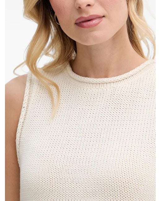 Mos Mosh White Mmaubin Sl Rolled-Edge Sleeveless Top
