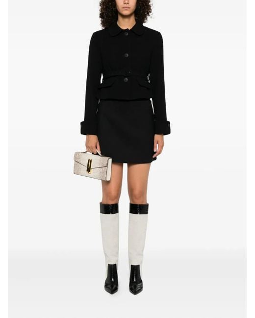 P.A.R.O.S.H. Black Peter Pan-Collar Button-Up Jacket