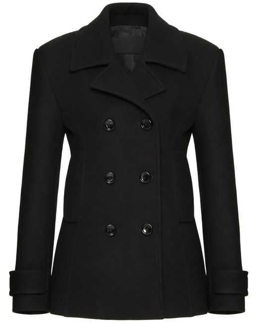 Valentino Garavani Black Compact Pea Coat