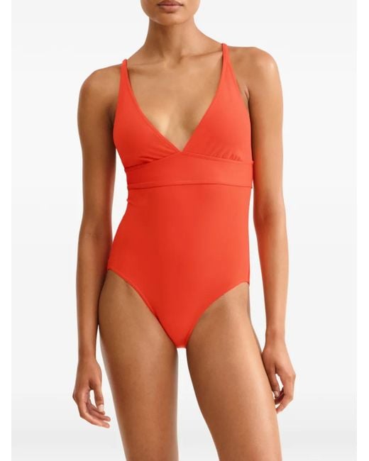 Eres Orange Larcin V-Neck Swimsuit