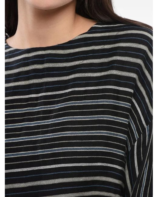 Woolrich Black Striped Long-Sleeve Blouse