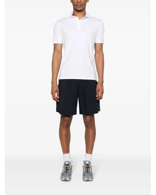 Aspesi Black Elasticated-Waist Poplin Shorts for men