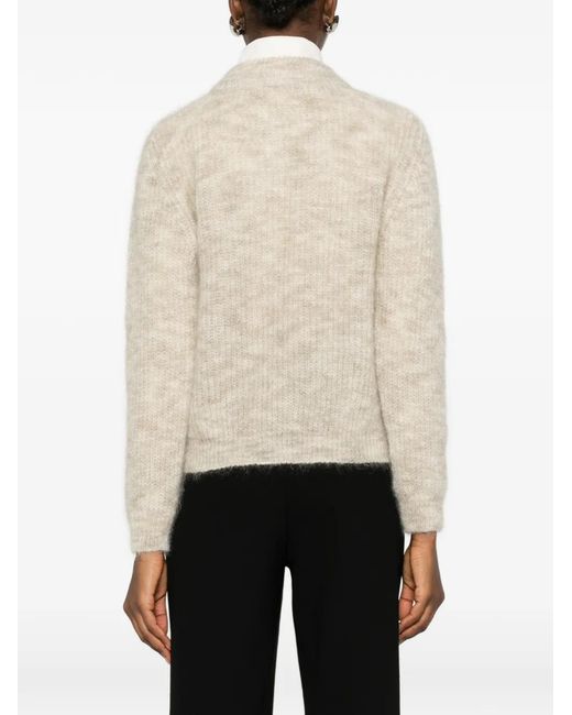 MAISON 123 White Becky Button Cardigan