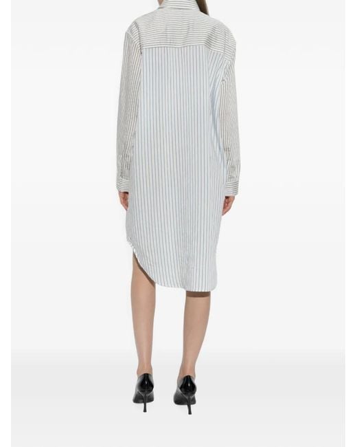 DIESEL Gray Striped Long-Sleeve Dress