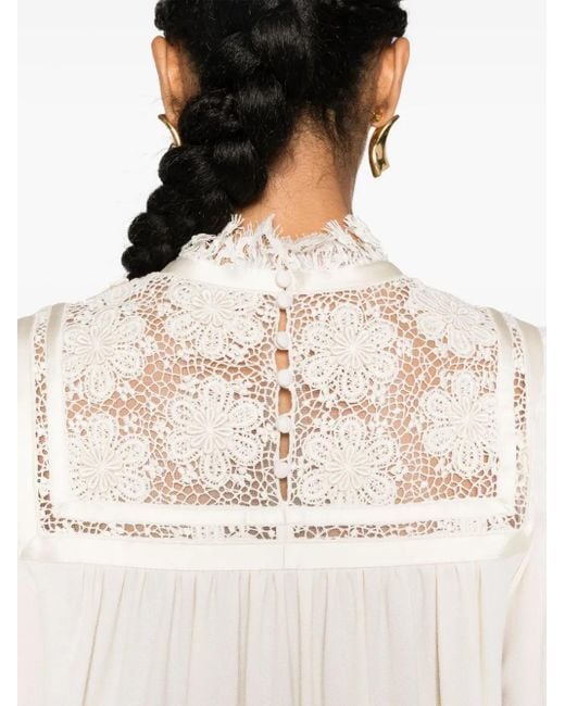 Saint Laurent White Mini Long-Sleeve Dress