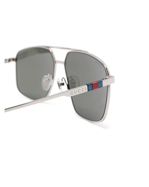 Gucci Gray Pilot-Frame Sunglasses for men