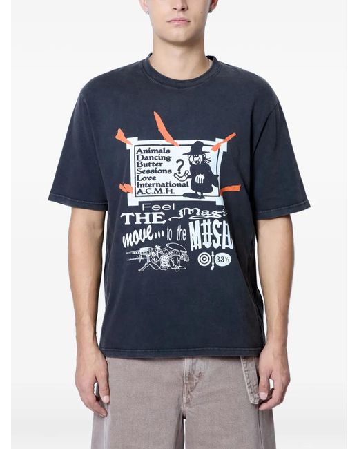 ACMH x Love International Blue Graphic T-Shirt for men