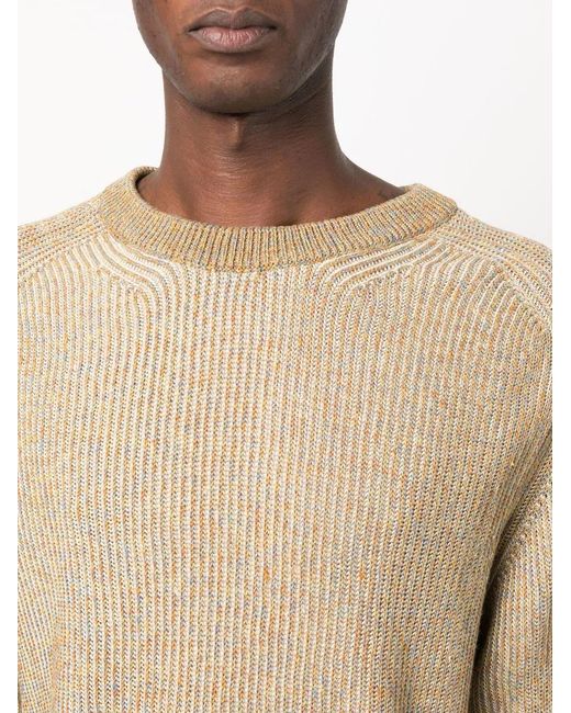 Woolrich Natural Mouline Round-Neck Jumper for men