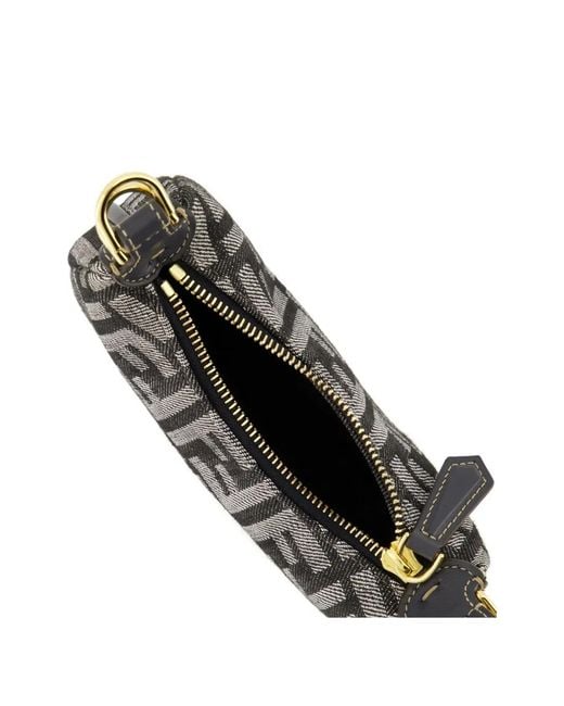Bolso graphy mini con monograma Fendi de color Gray
