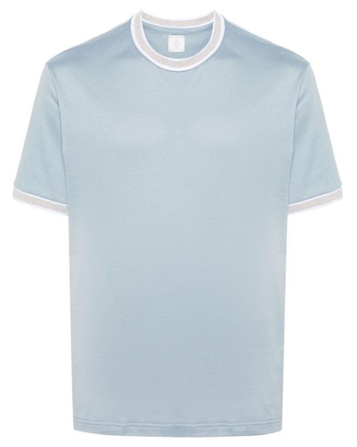 Camiseta con borde en contraste Eleventy de hombre de color Blue