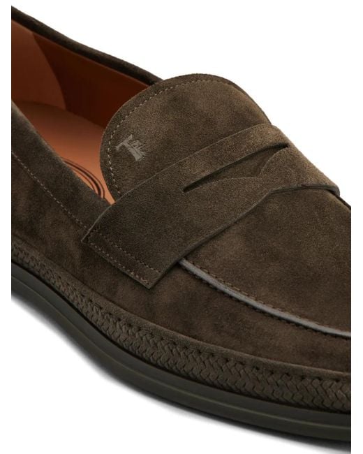 Tod's Brown Gommino Suede Loafers for men