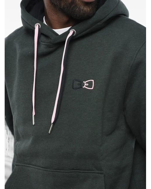 Eden Park Black Logo-Embroidered Drawstring Hoodie for men