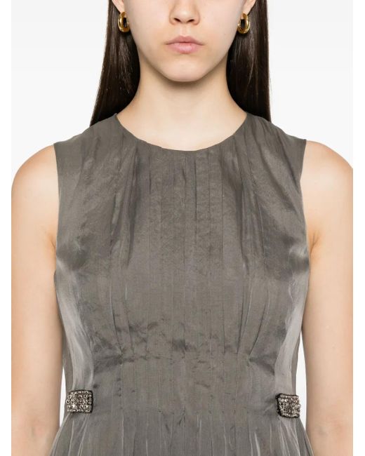 Max Mara Gray Midikleid mit Kristallen