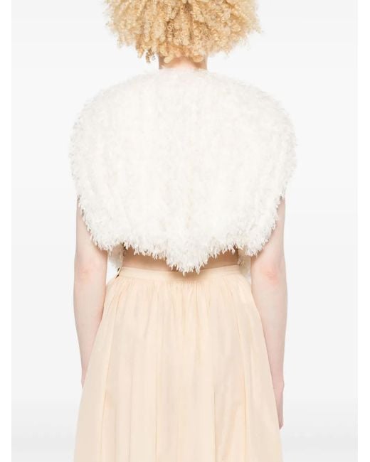 Philosophy Di Lorenzo Serafini White Fringed Gilet