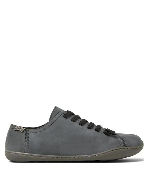 Camper Gray Peu Cami Lace-Up Nubuck Leather Sneakers