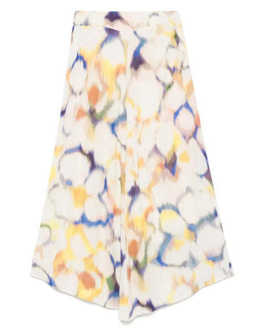 Ba&sh White Fruit Midi Skirt