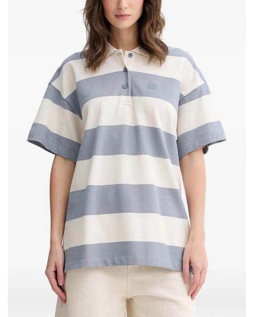 Munthe Gray Baelfire Striped Short-Sleeved Polo Shirt