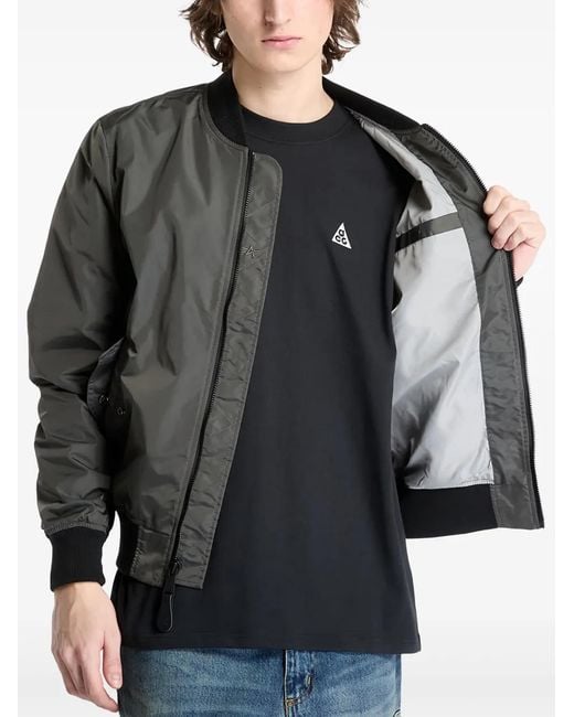 Alpha Industries Gray Zip-Up Bomber Jacket for men