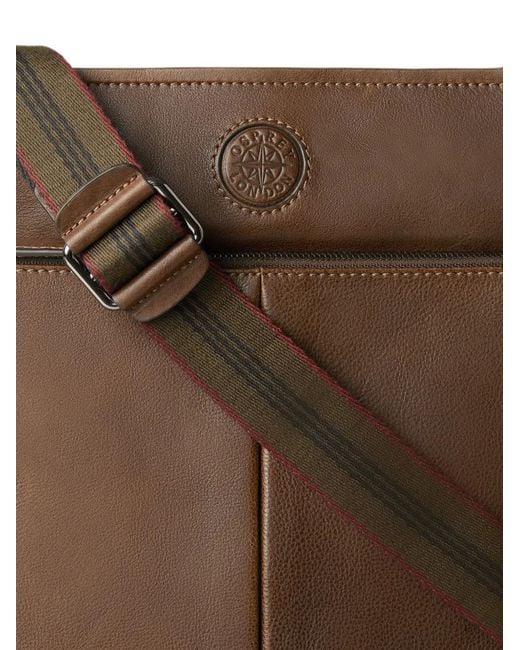 Osprey Brown Compass Leather Messenger Bag for men