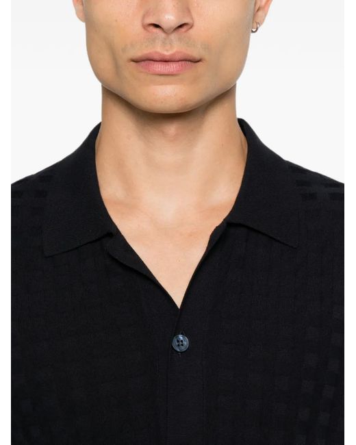 Corneliani Black Pointed-Collar Shirt for men