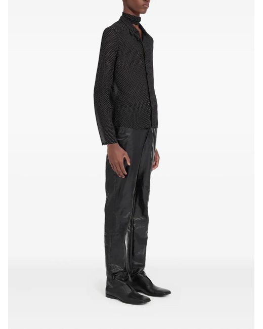 MM6 by Maison Martin Margiela Black Polka-Dot Long-Sleeved Shirt for men