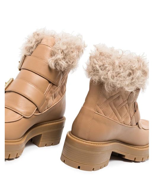 Aquazzura Multicolor Ryan Faux-Fur Buckle-Strap Boots