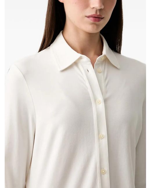 Marc O' Polo White Long-Sleeved Button-Up Shirt