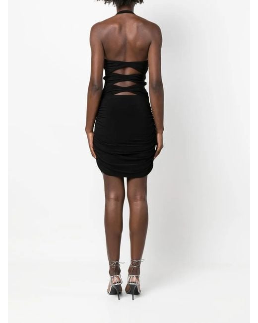 Norma Kamali Black Cut-Out Detail Halterneck Dress