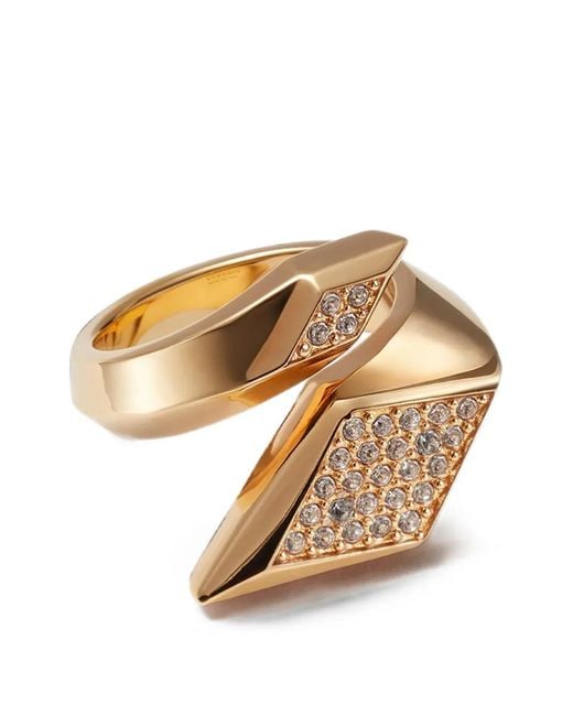 Versace Metallic Blade Ring Mit Kristallen