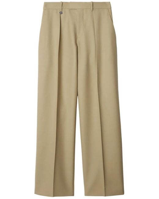 Burberry Natural Wool Tailored Trousers