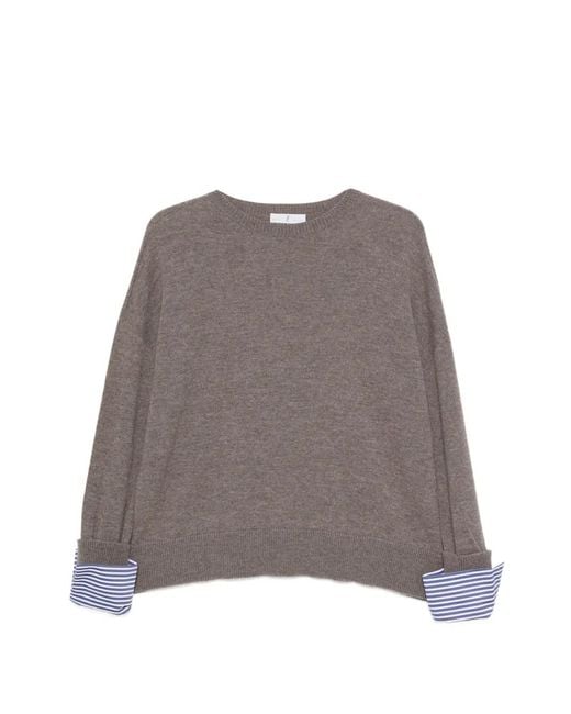 Whyci Gray Crew-Neck Long-Sleeve Top