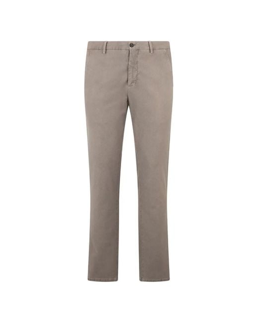 Moorer Gray Front-Pocket Chino Trousers for men
