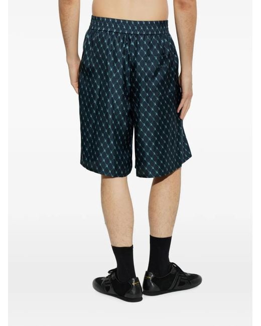 Balmain Blue Silk Shorts for men