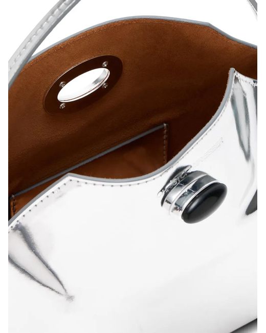 Borsa Turnlock Mini di Christopher Esber in White