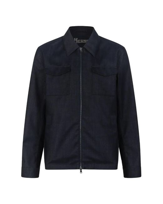 Herno Blue Zip-Up Jacket for men