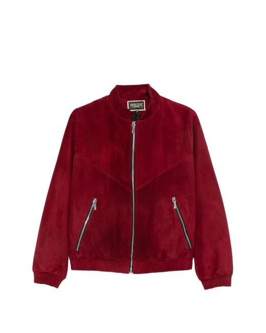 MITILIANE COUTURE Red Suede Zip-Up Jacket