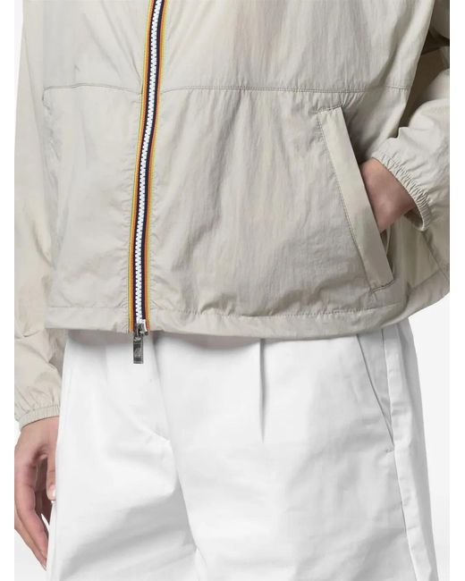 K-Way White Zip-Up Cropped Jacket